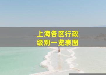 上海各区行政级别一览表图