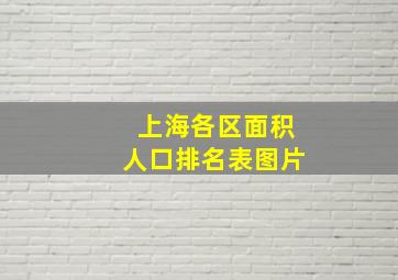 上海各区面积人口排名表图片