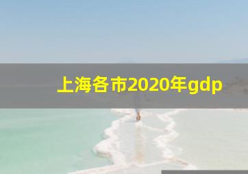 上海各市2020年gdp