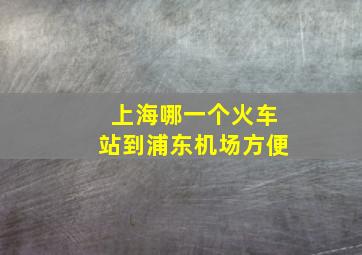 上海哪一个火车站到浦东机场方便