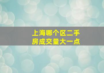 上海哪个区二手房成交量大一点