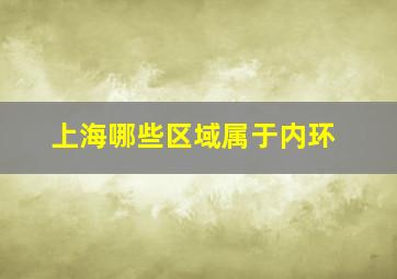 上海哪些区域属于内环