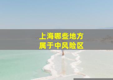 上海哪些地方属于中风险区