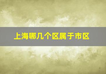 上海哪几个区属于市区