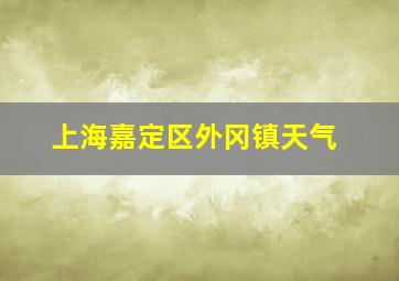 上海嘉定区外冈镇天气