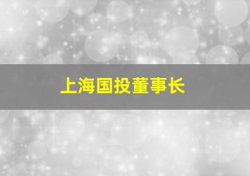 上海国投董事长