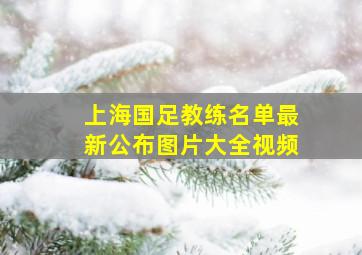 上海国足教练名单最新公布图片大全视频