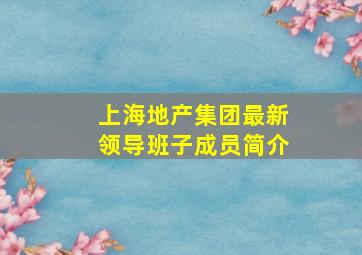 上海地产集团最新领导班子成员简介