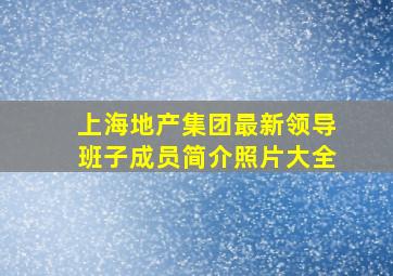 上海地产集团最新领导班子成员简介照片大全