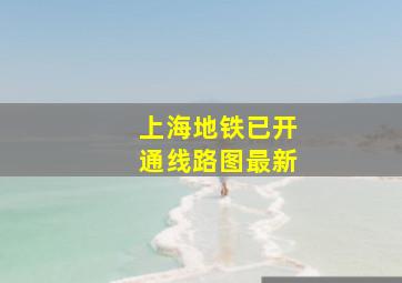 上海地铁已开通线路图最新