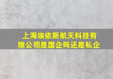 上海埃依斯航天科技有限公司是国企吗还是私企