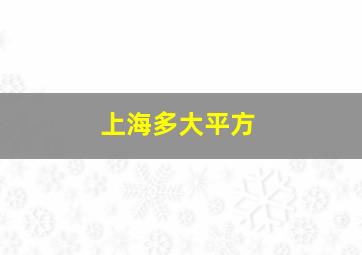 上海多大平方