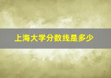 上海大学分数线是多少