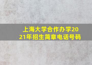 上海大学合作办学2021年招生简章电话号码