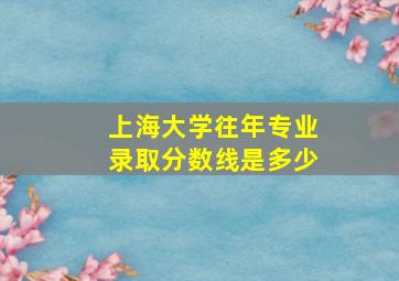 上海大学往年专业录取分数线是多少