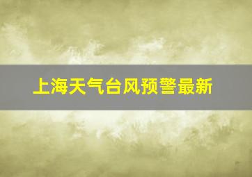 上海天气台风预警最新