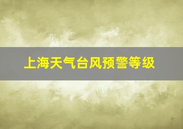 上海天气台风预警等级