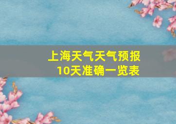 上海天气天气预报10天准确一览表