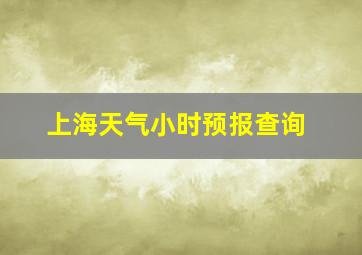 上海天气小时预报查询