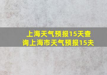 上海天气预报15天查询上海市天气预报15夫