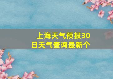 上海天气预报30日天气查询最新个