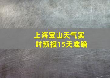 上海宝山天气实时预报15天准确