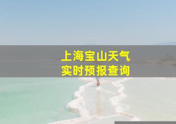 上海宝山天气实时预报查询