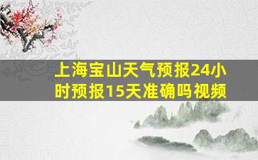 上海宝山天气预报24小时预报15天准确吗视频