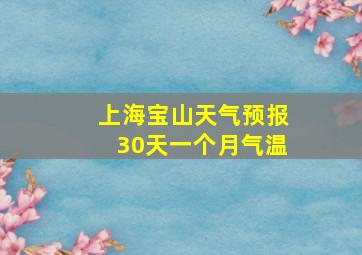 上海宝山天气预报30天一个月气温