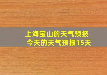 上海宝山的天气预报今天的天气预报15天