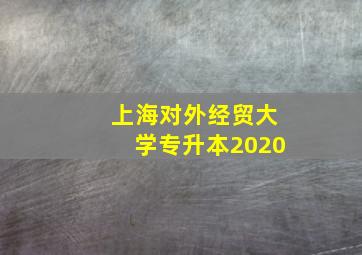 上海对外经贸大学专升本2020