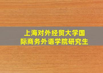 上海对外经贸大学国际商务外语学院研究生