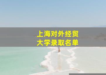 上海对外经贸大学录取名单