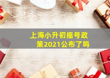 上海小升初摇号政策2021公布了吗