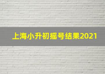 上海小升初摇号结果2021