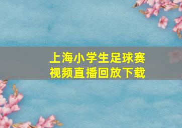 上海小学生足球赛视频直播回放下载