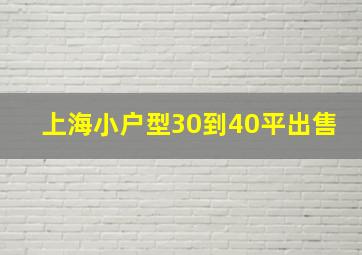 上海小户型30到40平出售