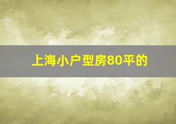 上海小户型房80平的