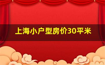 上海小户型房价30平米