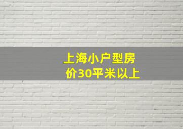 上海小户型房价30平米以上