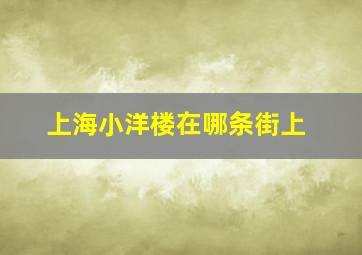 上海小洋楼在哪条街上