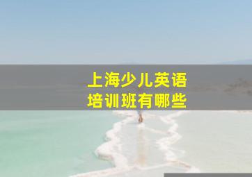 上海少儿英语培训班有哪些