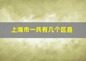 上海市一共有几个区县