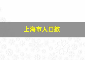 上海市人口数