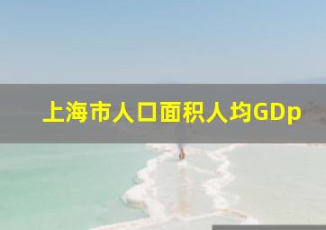 上海市人口面积人均GDp