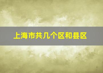 上海市共几个区和县区