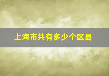 上海市共有多少个区县