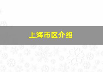 上海市区介绍