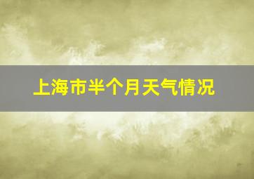 上海市半个月天气情况