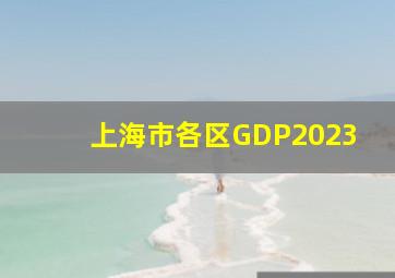 上海市各区GDP2023